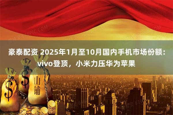 豪泰配资 2025年1月至10月国内手机市场份额：vivo登顶，小米力压华为苹果