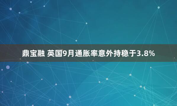 鼎宝融 英国9月通胀率意外持稳于3.8%
