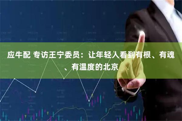 应牛配 专访王宁委员：让年轻人看到有根、有魂、有温度的北京
